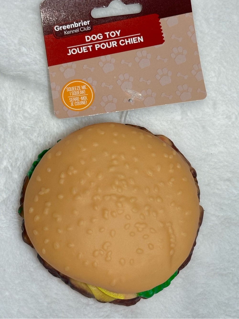 Squeaky Cheeseburger Fast Food Shape Puppy Toy